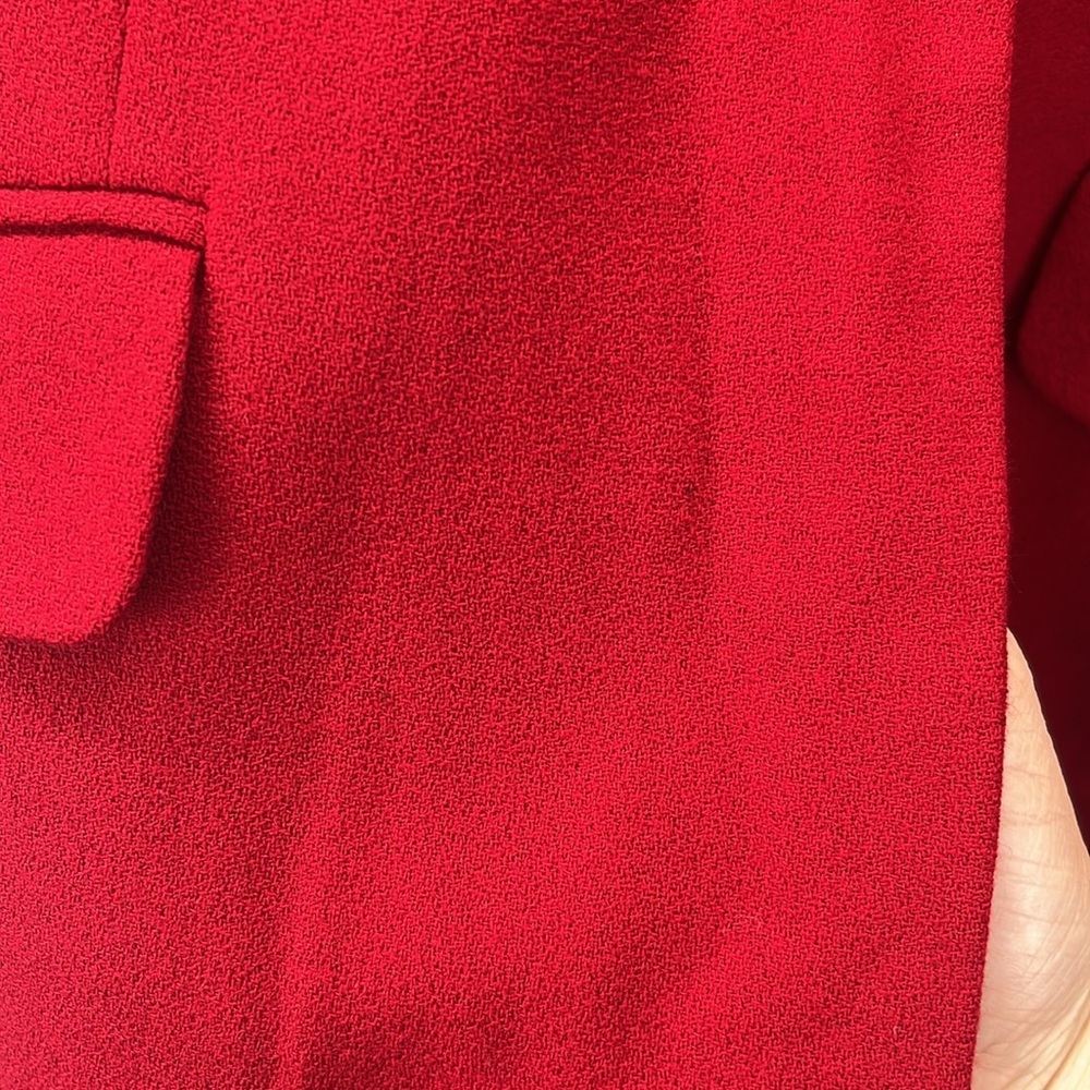 Imperfect 1980s vintage wool blazer Talbots size 10 100% wool blazer‎ cherry red - Picture 4 of 15